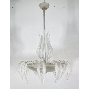 RARISSIMO LAMPADARIO ATTR ERCOLE BAROVIER TOSO 1940 VETRO MURANO FOGLIE DESIGN