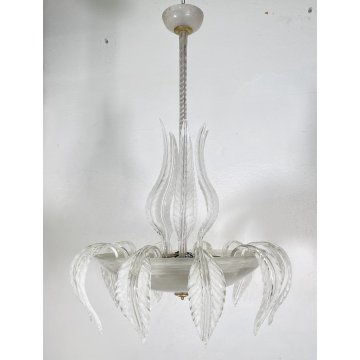RARISSIMO LAMPADARIO ATTR ERCOLE BAROVIER TOSO 1940 VETRO MURANO FOGLIE DESIGN