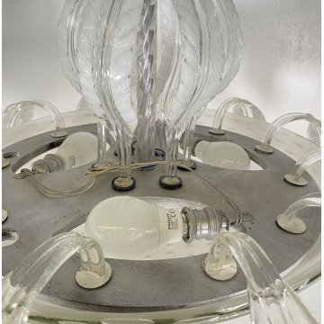RARISSIMO LAMPADARIO ATTR ERCOLE BAROVIER TOSO 1940 VETRO MURANO FOGLIE DESIGN