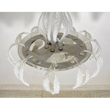 RARISSIMO LAMPADARIO ATTR ERCOLE BAROVIER TOSO 1940 VETRO MURANO FOGLIE DESIGN
