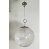 LAMPADARIO SFERA DESIGN VETRO MURANO VENINI 1970 FERRO LAMPADA SOFFITTO VINTAGE