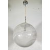 LAMPADARIO SFERA DESIGN VETRO MURANO VENINI 1970 FERRO LAMPADA SOFFITTO VINTAGE