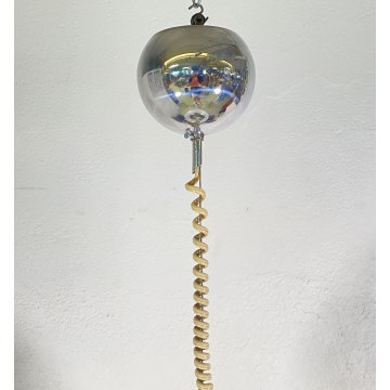 LAMPADARIO SFERA DESIGN VETRO MURANO VENINI 1970 FERRO LAMPADA SOFFITTO VINTAGE