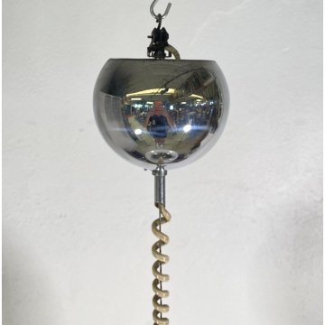 LAMPADARIO SFERA DESIGN VETRO MURANO VENINI 1970 FERRO LAMPADA SOFFITTO VINTAGE
