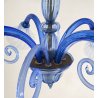 LAMPADARIO VETRO BLU MURANO CLASSICO CHANDELIER GLASS '900 VINTAGE 4 LUCI DESIGN