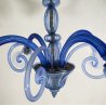 LAMPADARIO VETRO BLU MURANO CLASSICO CHANDELIER GLASS '900 VINTAGE 4 LUCI DESIGN