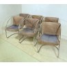SET 6 SEDIA DESIGN GIOVANNI OFFREDI PER SAPORITI ANNI 70 MOD. LENS ACCIAIO CHAIR
