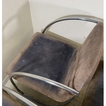 SET 6 SEDIA DESIGN GIOVANNI OFFREDI PER SAPORITI ANNI 70 MOD. LENS ACCIAIO CHAIR