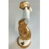 SCULTURA Ballerina STATUINA CERAMICA BIANCA DORATA Ginori Capodimonte EPOCA '900