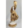 STATUINA Ballerina SCULTURA CERAMICA BIANCA DORATA Ginori Capodimonte EPOCA '900