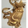 STATUINA Ballerina SCULTURA CERAMICA BIANCA DORATA Ginori Capodimonte EPOCA '900