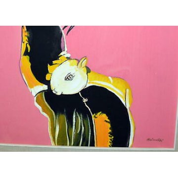 QUADRO "PASTORELLO" Remo Brindisi TEMPERA TELA DIPINTO ASTRATTO AUTENTICATO  