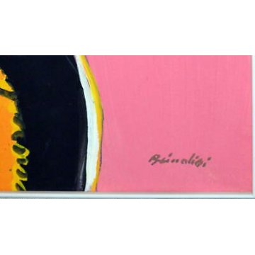 QUADRO "PASTORELLO" Remo Brindisi TEMPERA TELA DIPINTO ASTRATTO AUTENTICATO  