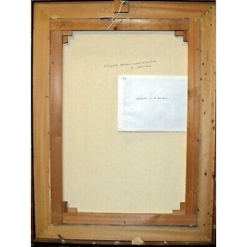 QUADRO "PASTORELLO" Remo Brindisi TEMPERA TELA DIPINTO ASTRATTO AUTENTICATO  