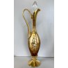 BOTTIGLIA DECANTER 4 FLUTE VETRO MURANO SOFFIATO ORO ZECCHINO DECORO FLOREALE 50