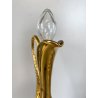 BOTTIGLIA DECANTER 4 FLUTE VETRO MURANO SOFFIATO ORO ZECCHINO DECORO FLOREALE 50
