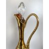 BOTTIGLIA DECANTER 4 FLUTE VETRO MURANO SOFFIATO ORO ZECCHINO DECORO FLOREALE 50