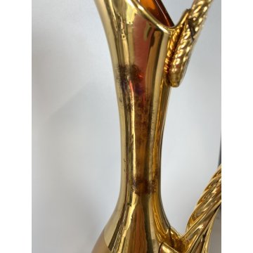 BOTTIGLIA DECANTER 4 FLUTE VETRO MURANO SOFFIATO ORO ZECCHINO DECORO FLOREALE 50