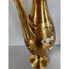 BOTTIGLIA DECANTER 4 FLUTE VETRO MURANO SOFFIATO ORO ZECCHINO DECORO FLOREALE 50