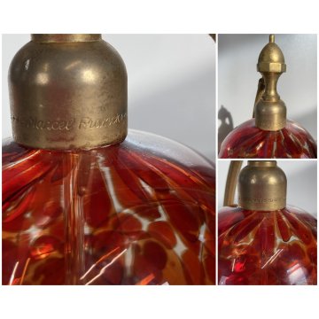 Vanity Bottle VETRO MURANO AMBRA BOTTIGLIA per PROFUMO ATOMIZZATORE POMPETTA '50