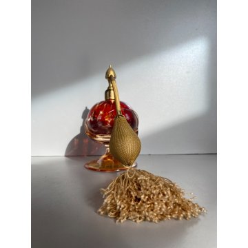 Vanity Bottle VETRO MURANO AMBRA BOTTIGLIA per PROFUMO ATOMIZZATORE POMPETTA '50