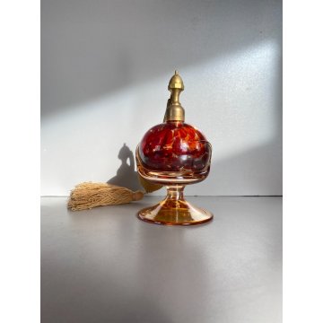 Vanity Bottle VETRO MURANO AMBRA BOTTIGLIA per PROFUMO ATOMIZZATORE POMPETTA '50