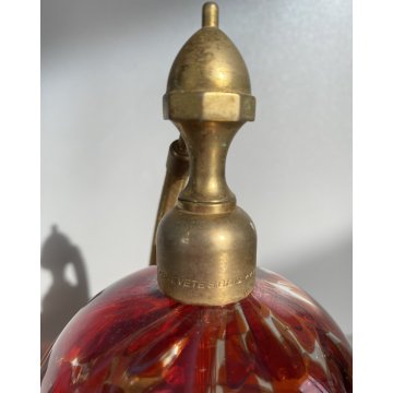 Vanity Bottle VETRO MURANO AMBRA BOTTIGLIA per PROFUMO ATOMIZZATORE POMPETTA '50