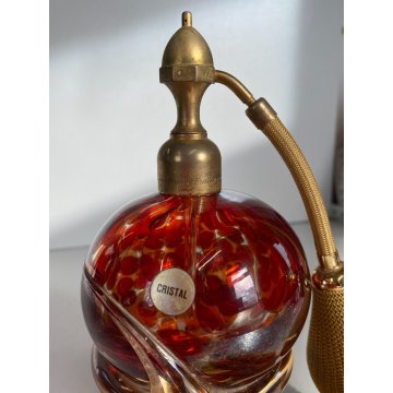 Vanity Bottle VETRO MURANO AMBRA BOTTIGLIA per PROFUMO ATOMIZZATORE POMPETTA '50