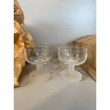 SET 6 COPPE CHAMPAGNE Josephinenhütte Mod GOGO CRISTALLO MIDCENTURYMODERN 11cm/h