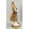 SCULTURA Ballerina STATUINA CERAMICA BIANCA DORATA epoca '900 Ginori Capodimonte