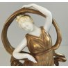 SCULTURA Ballerina STATUINA CERAMICA BIANCA DORATA epoca '900 Ginori Capodimonte