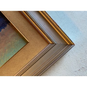 DIPINTO OLIO Carlo Monti VEDUTA  PAESAGGIO RURALE COLLINA ARONA LAGO MAGGIORE