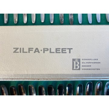 SET POSATE PASTICCERIA 12 pers. Zilfa Pleet SILVER PLATED FORCHETTE CUCCHIAINI