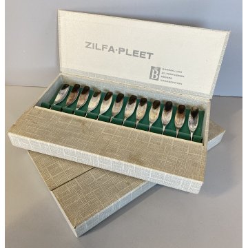 SET POSATE PASTICCERIA 12 pers. Zilfa Pleet SILVER PLATED FORCHETTE CUCCHIAINI