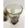 CARAFFA 6 BICCHIERI LONG DRINK  VETRO MOLATO AMBRA/BROWN CLEAR GLASS ART DECO'