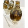 CARAFFA 6 BICCHIERI LONG DRINK  VETRO MOLATO AMBRA/BROWN CLEAR GLASS ART DECO'