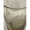 CARAFFA 6 BICCHIERI LONG DRINK  VETRO MOLATO AMBRA/BROWN CLEAR GLASS ART DECO'