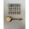 POSATE PASTICCERIA ART NOUVEAU 1 PALETTA DOLCE 6 FORCHETTE Zilfa SILVERPLATED NL
