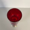 VASO VINTAGE MONOFIORE TOTEM ROSSO RUBINO BLU IRIDESCENTE ART DECO' 28 cm/h