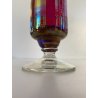 VASO VINTAGE MONOFIORE TOTEM ROSSO RUBINO BLU IRIDESCENTE ART DECO' 28 cm/h
