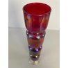 VASO VINTAGE MONOFIORE TOTEM ROSSO RUBINO BLU IRIDESCENTE ART DECO' 28 cm/h