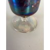 VASO VINTAGE MONOFIORE TOTEM ROSSO RUBINO BLU IRIDESCENTE ART DECO' 28 cm/h