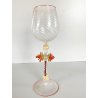 TIPETTO VENEZIANO CALICE VETRO SOFFIATO ARTISTICO MURANO COLLEZIONE 25cm/h '900