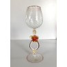 TIPETTO VENEZIANO CALICE VETRO SOFFIATO ARTISTICO MURANO COLLEZIONE 25cm/h '900