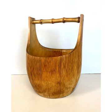 CESTINO IN BAMBU' DESIGN Aldo Tura MACABO ANNI '60s