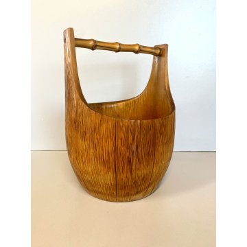 CESTINO IN BAMBU' DESIGN Aldo Tura MACABO ANNI '60s