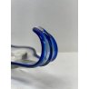 GRANDE VASO CIOTOLA SVUOTATASCHE VETRO BLU MURANO DESIGN TRASPARENTE BOWL TAVOLA