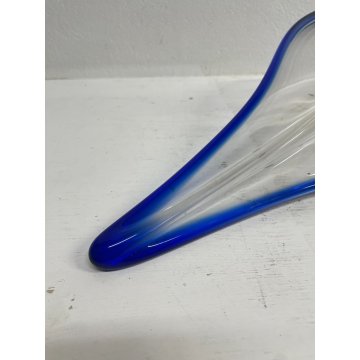 GRANDE VASO CIOTOLA SVUOTATASCHE VETRO BLU MURANO DESIGN TRASPARENTE BOWL TAVOLA