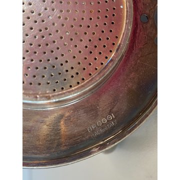 ANTICA COPPIA TAZZA TISANIERA FILTRO METALLO ARGENTATO Broggi ITALY ART DECO '30