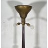 LAMPADA DA TERRA ART DECO ANNI 40 VINTAGE LEGNO OTTONE LUCE FLOOR LAMP PIANTANA